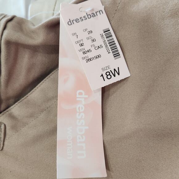 DressBarn Dress Pants Regular Fit Straight Leg High Waisted Beige Size 18W NWT - Picture 6 of 9